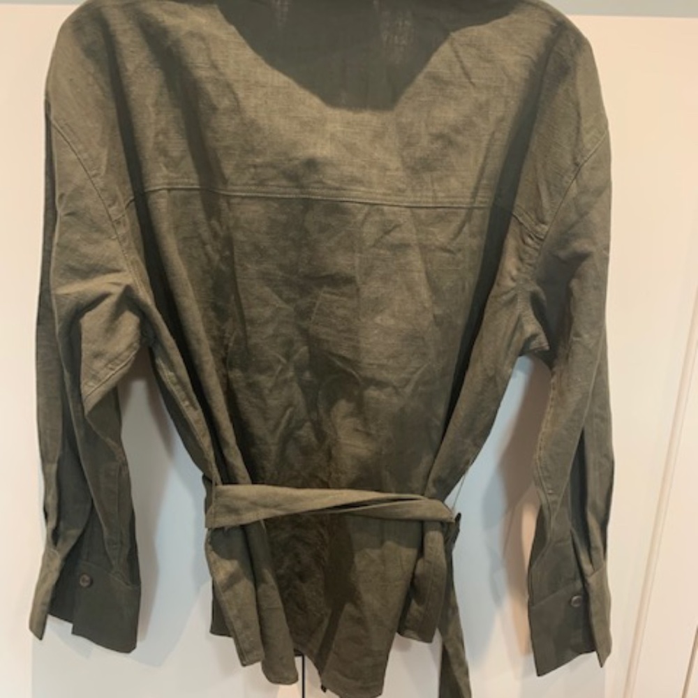 Military Style Linen Jacket - Picture 2 of 4